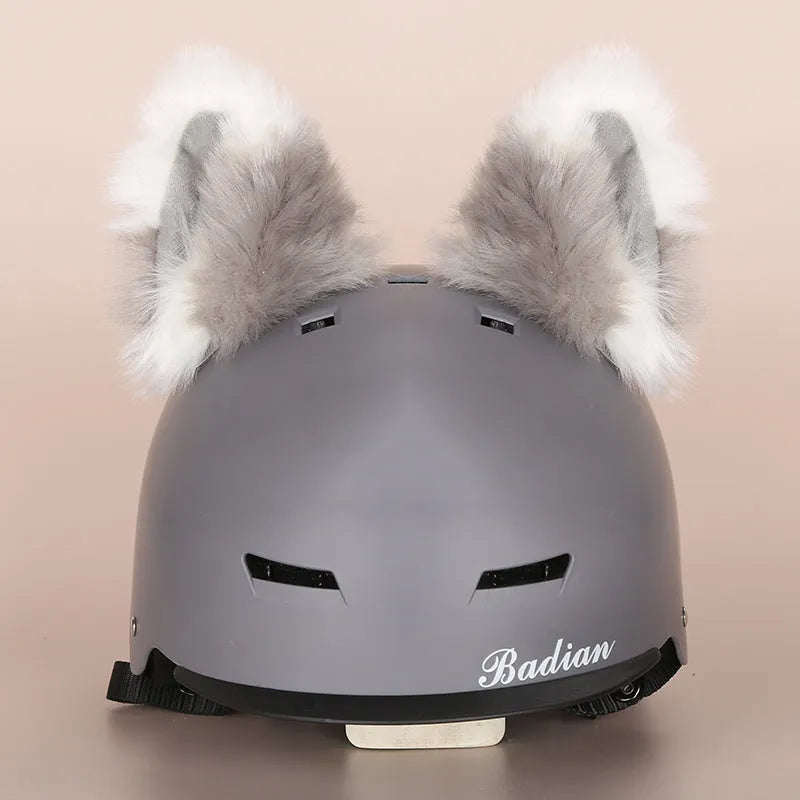 Soft plush cartoon character cover on an M-size bicycle helmet