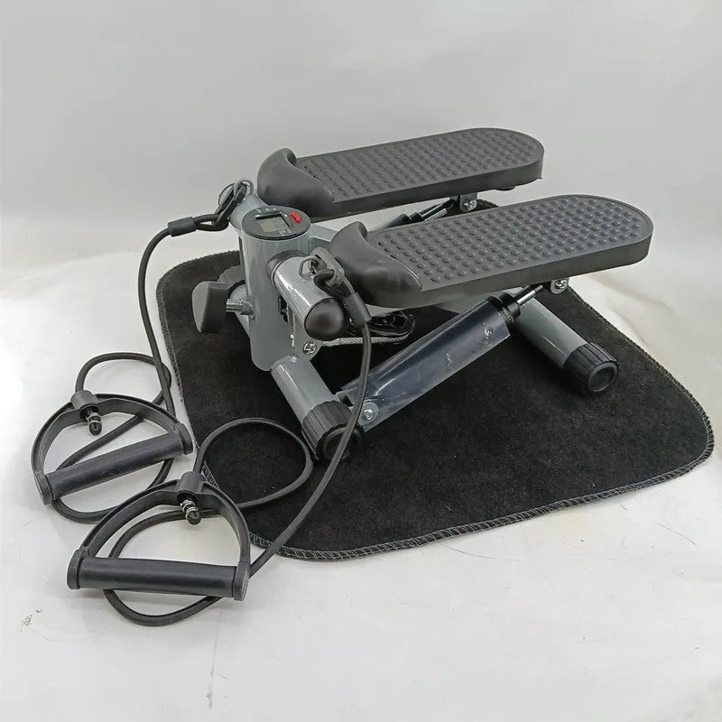 Silver grey hydraulic mini treadmill for home waist slimming exercises