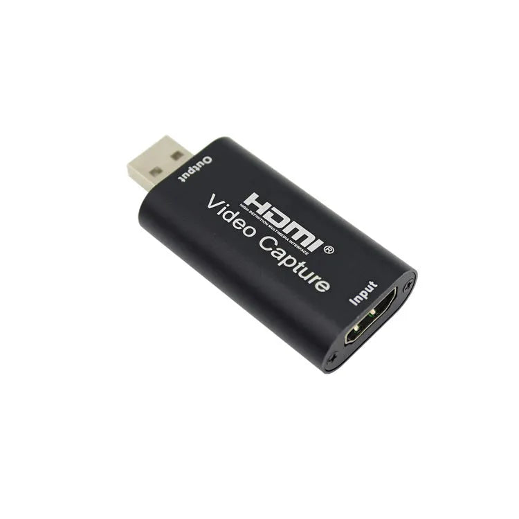 Black HD video capture card USB 3.0 with HDMI input and dimensions 63.8x28x12.8 mm