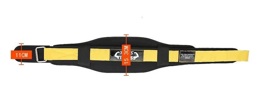 Nylon fitness weightlifting waistband support belt in black red yellow colours for adult training
