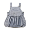 Grey soft plush non-stick pet apron for cats and small dogs, Arctic velvet fabric