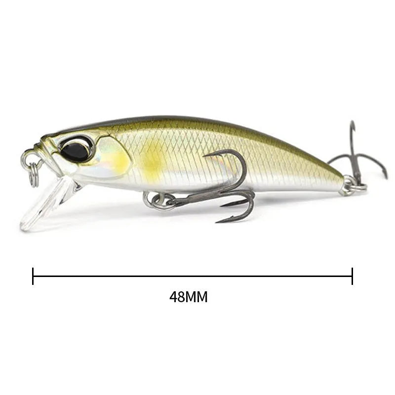 48mm submerged minnow fishing lure for mandarin fish and snakehead in multiple colour options