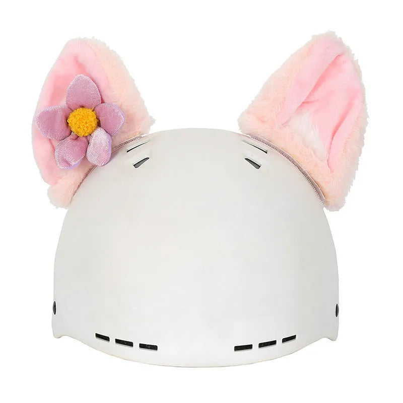 Soft plush cartoon character cover on an M-size bicycle helmet