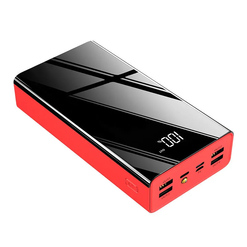 40000mAh power bank with LCD display in red or black colour options