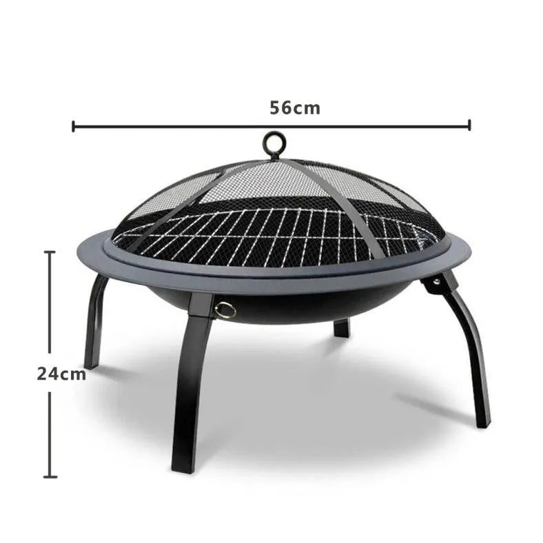 Folding BBQ grill with charcoal heating, standard size for 3-5 people, electrophoresis finish