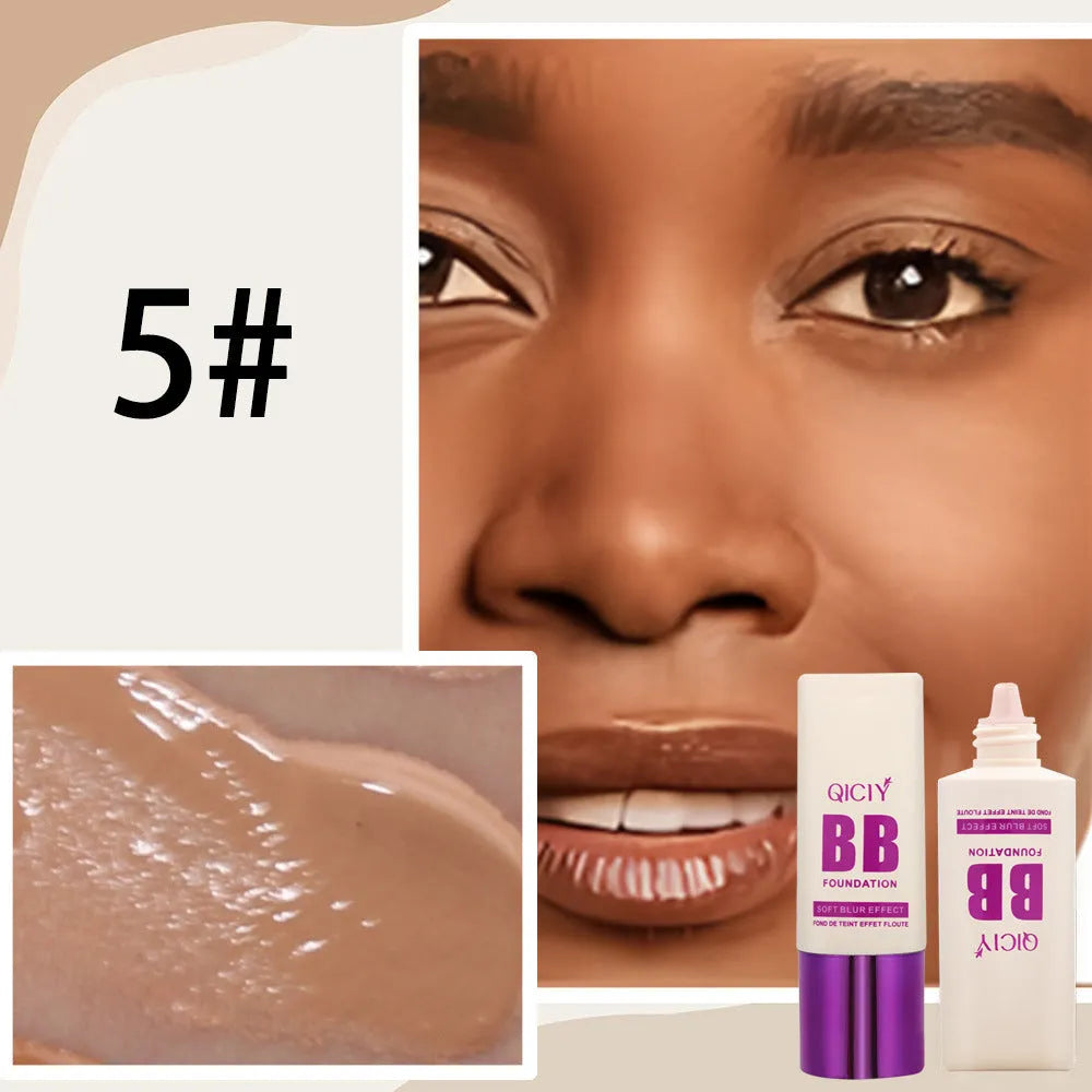 Feeding bottle of BB cream liquid foundation concealer in one of ten shades, labelled 1# to 10#.