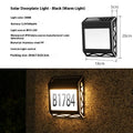 Solar-powered waterproof outdoor doorplate light with LED digital display in black finish