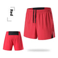 Men's black off-road running shorts with high-waist design and loose fit for marathon sports