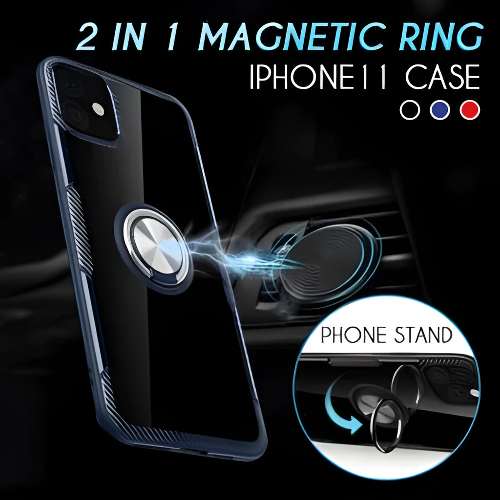 Black PU back cover case for iPhone 11 Pro Max on a dark background