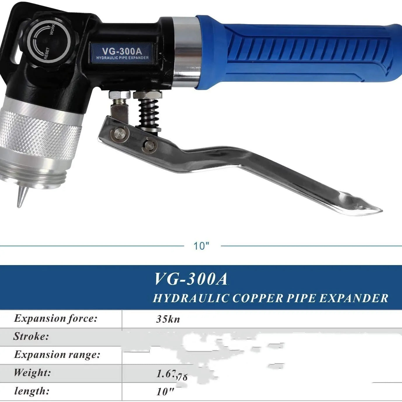 VG-300 hydraulic tube expander refrigeration tool with high-strength alloy steel construction