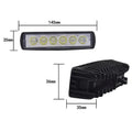 Black automotive auxiliary spotlight with die-cast aluminium housing and polycarbonate cover