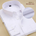 Men's black long sleeve business slim fit shirt on a hanger