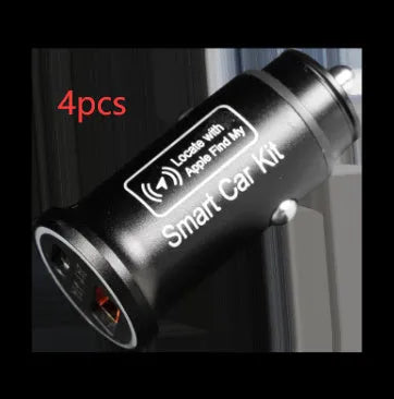 Black ABS plastic GPS car locator device for plug-in tracking via 12V charger socket.