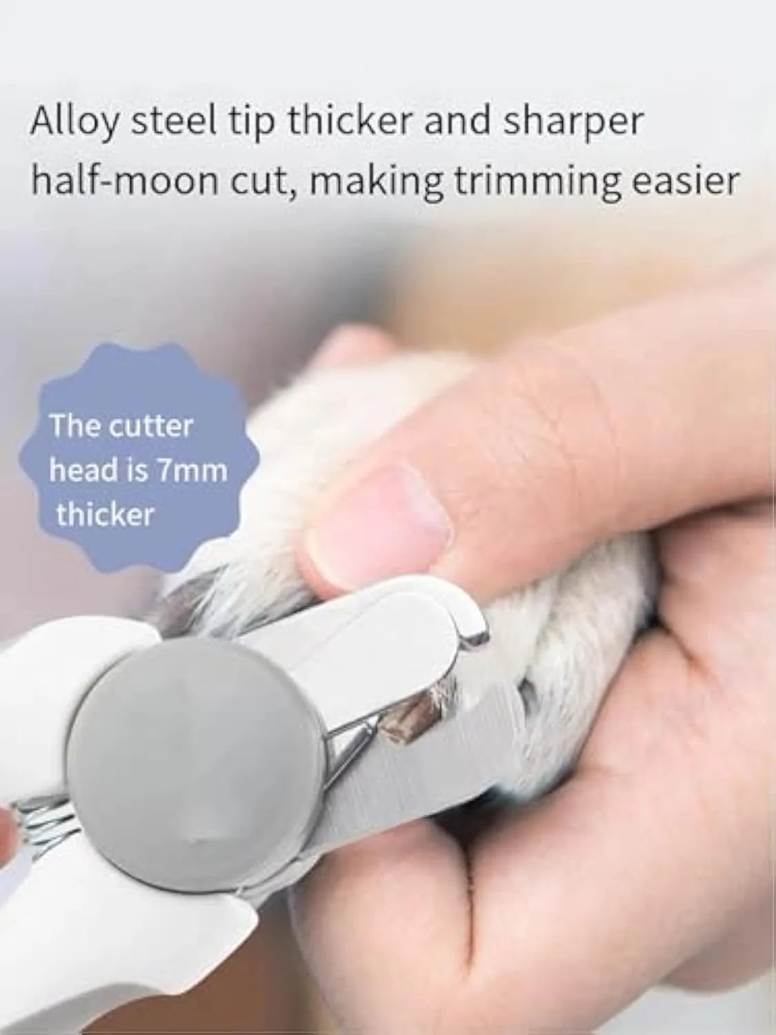 Blue heavy duty dog nail clippers with safety guard for large breeds and thick nails.