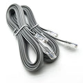 Silver grey CAT6 Ethernet cable with RJ-45 connectors, 2 metres in length