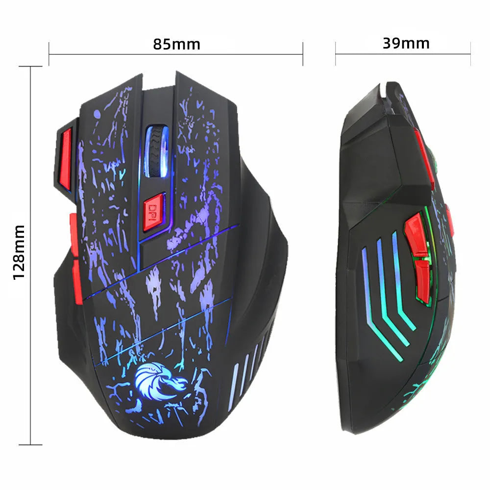 Water Crack design gaming mouse with colourful luminous effects and black H300BK colour