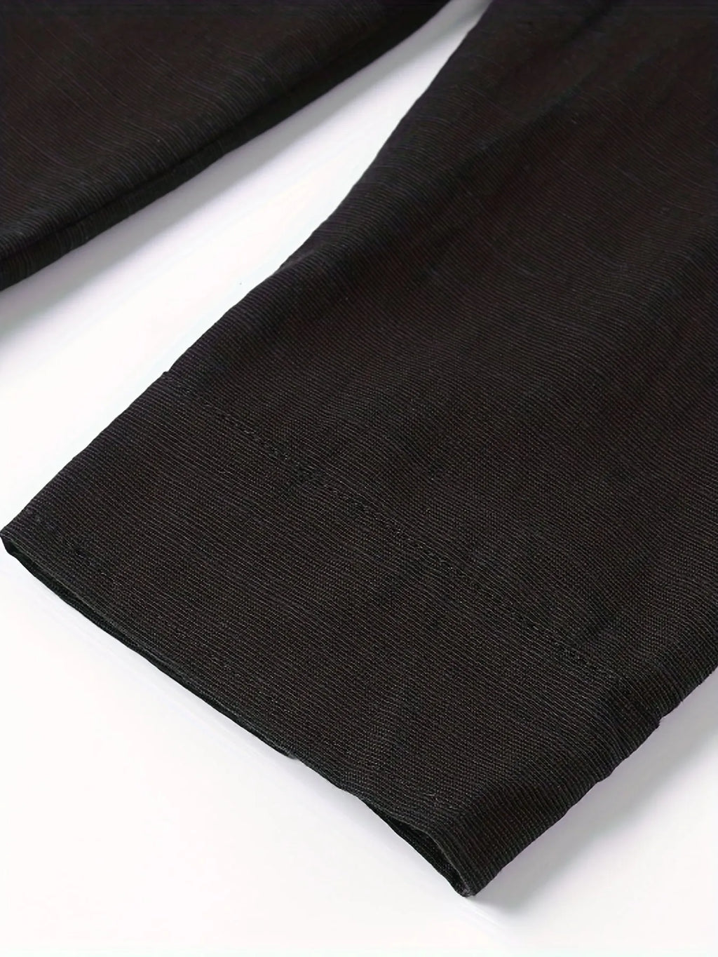 Linen casual men's shirt black long-sleeved lapel collar loose fit