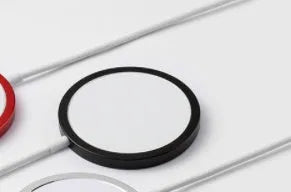 Silver metal Magsafe compatible magnetic wireless charger for iPhone with USB cable