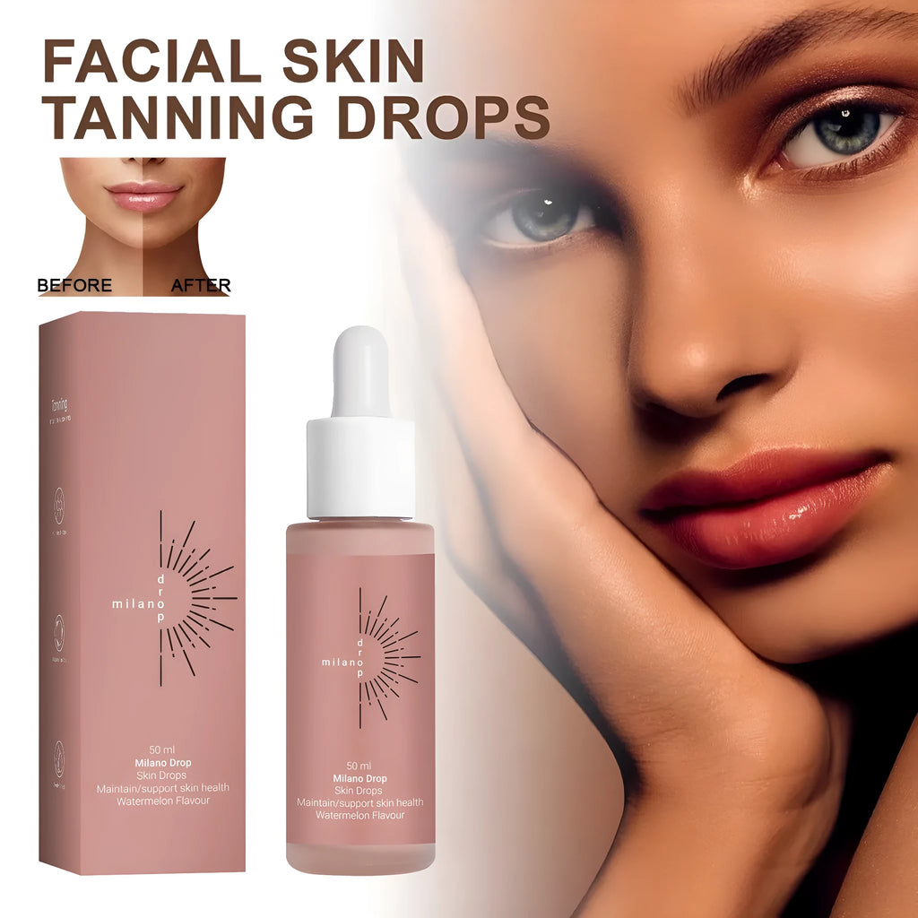 Dark bronzer self tanning serum in a 50ml bottle for face and body with fine line repair
