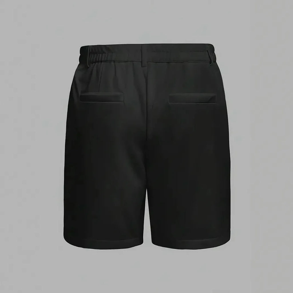 Men's cotton blend casual shorts with micro-elastic stretch in straight cut Korean style design