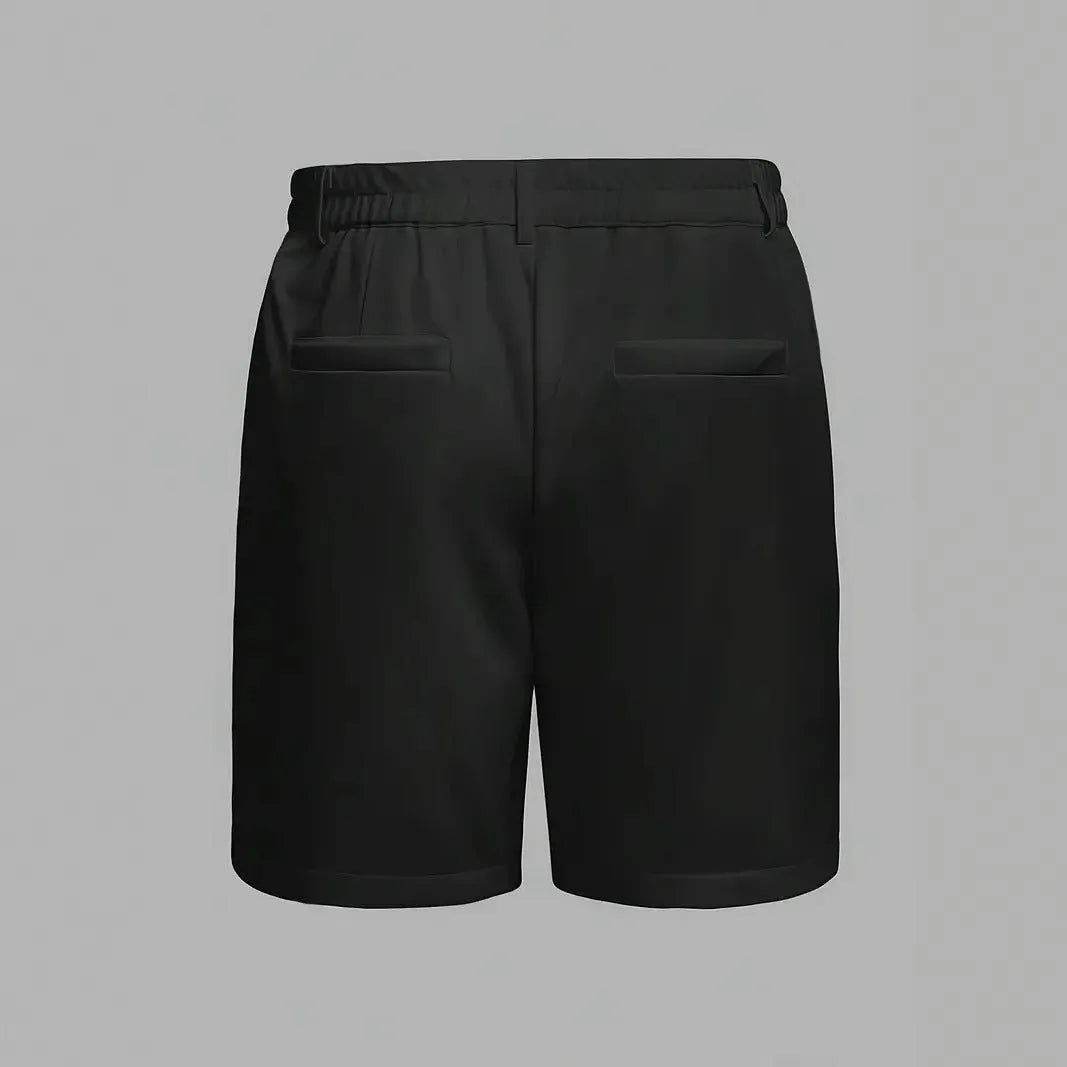 Men's cotton blend casual shorts with micro-elastic stretch in straight cut Korean style design