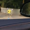 Square fur ball cartoon bee car decoration with black and yellow colours