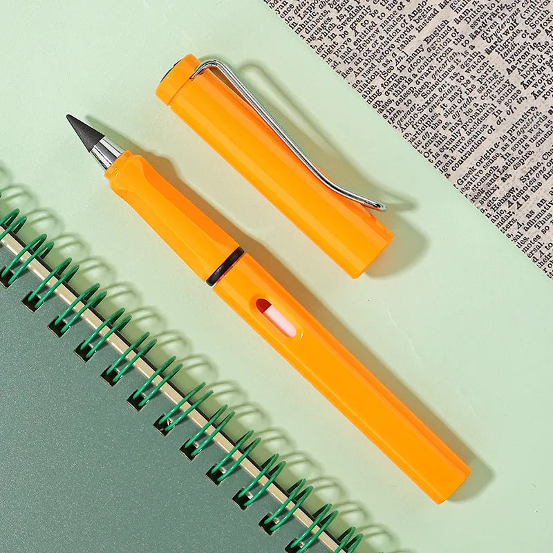 Inkless students eternal positive pen with plastic shell cartoon style HB lead core single bare pen