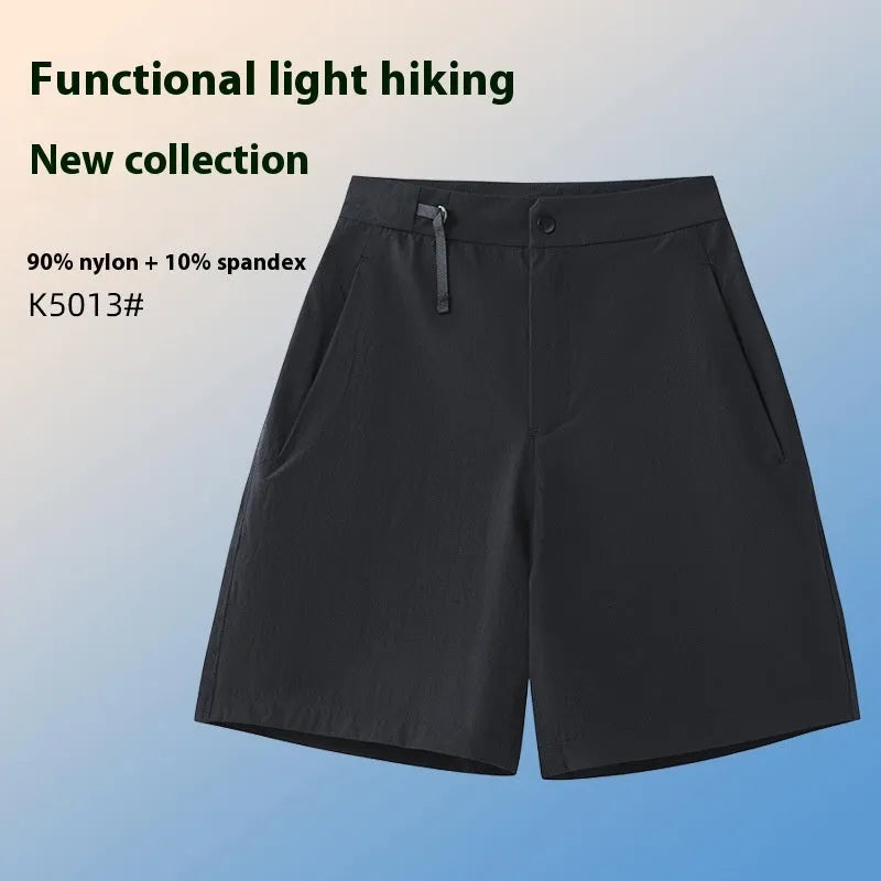 Men's quick-drying sports shorts in Army Green colour showing elastic fit and 3D cut for athletic movement.