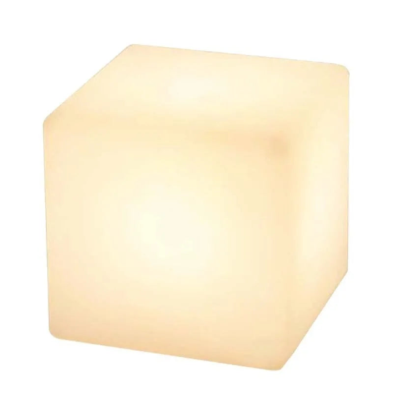 Modern square LED cube stool light for outdoor gardens and patios with waterproof IP65 rating
