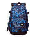 Blue classic nylon large-capacity backpack on a neutral background