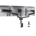 Black three-arm gas spring computer monitor arm for 13 to 27 inch screens with aluminium alloy construction