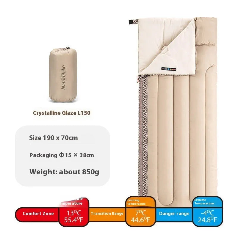 Adult portable camping sleeping bag with compression storage bag in three colour options