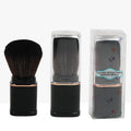 Single head retractable powder blusher brush with artificial fibre bristles, 7cm total length