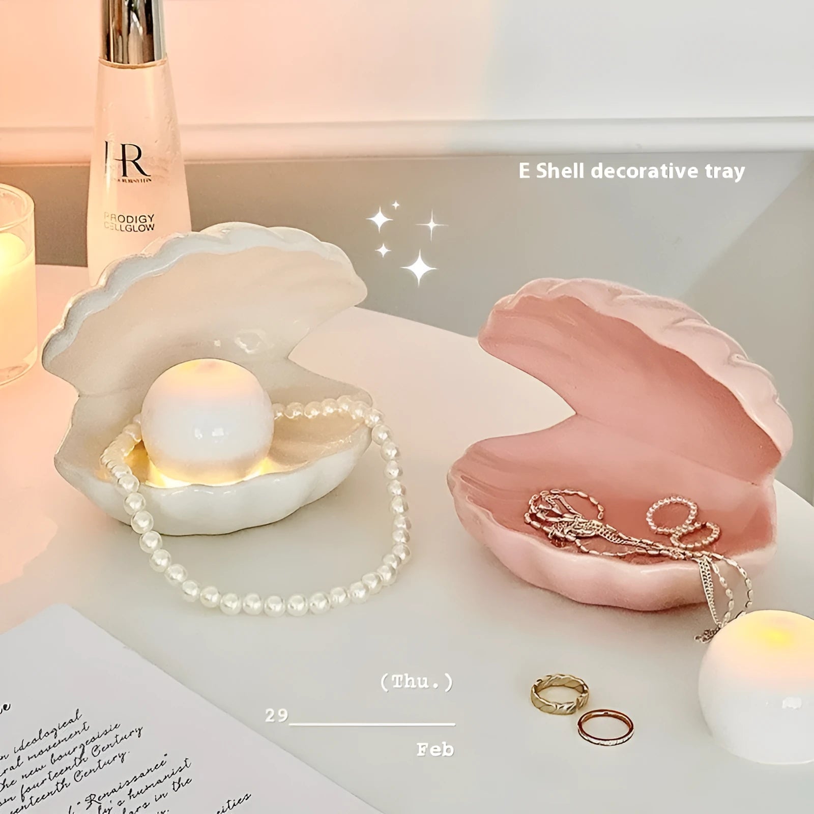 Yellow porcelain storage tray with optional night lamp in modern simplicity design for gift occasions