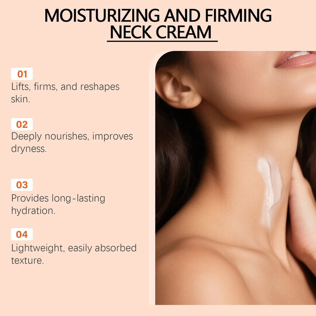 50g neck contour moisturising cream jar with 6.3x6.3x4.5cm packaging dimensions