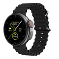 K9 Smart Watch in black with round screen showing health metrics and NFC payment interface
