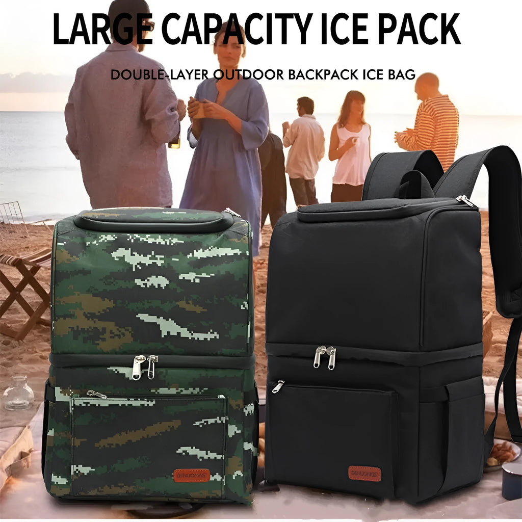 22 litre insulated waterproof backpack cooler in camouflage colour with double layer insulation