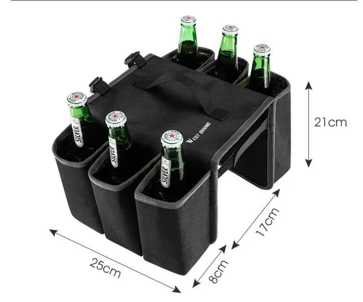 Bicycle double-sided drink bag with 2L capacity in black, blue orange, or orange colour options