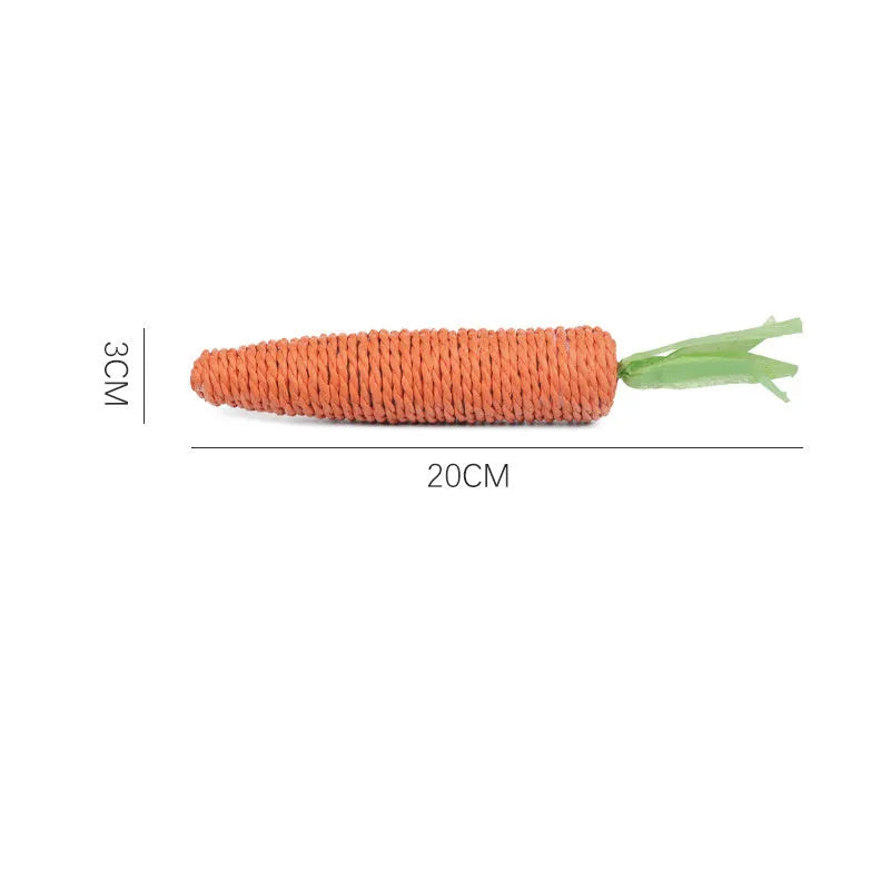 Carrot-shaped paper cat toys with ringing stones and self-grooming sticks in small and large sizes