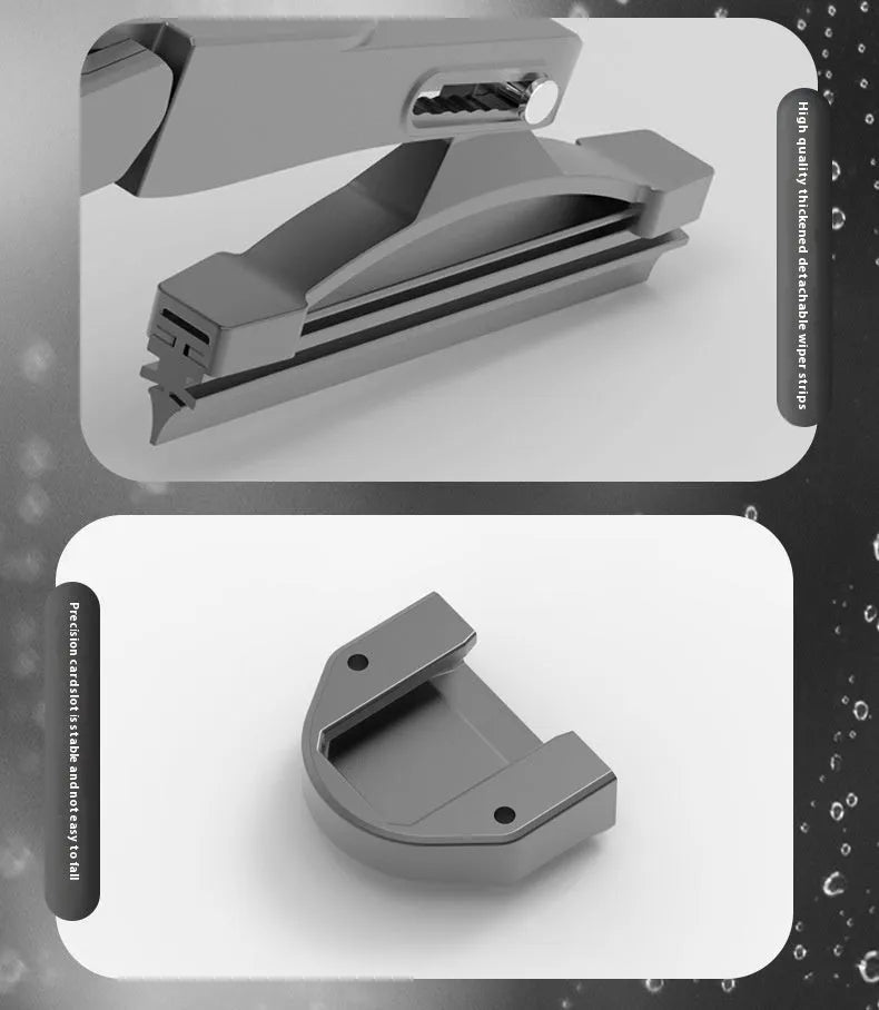 Black plastic motorcycle helmet wiper unit with a 65mm blade, model TZ-HW065.