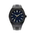 Business men's watch with frosted stainless steel case and luminous hands in silver colour