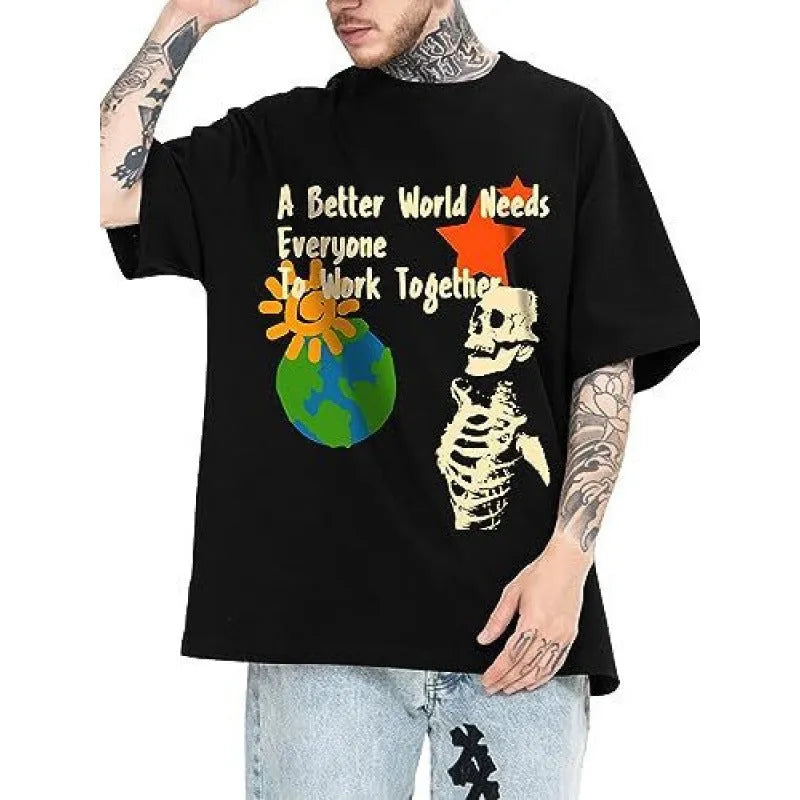Men's grey printed short-sleeved sports T-shirt showing digital print design on flat mop cloth fabric