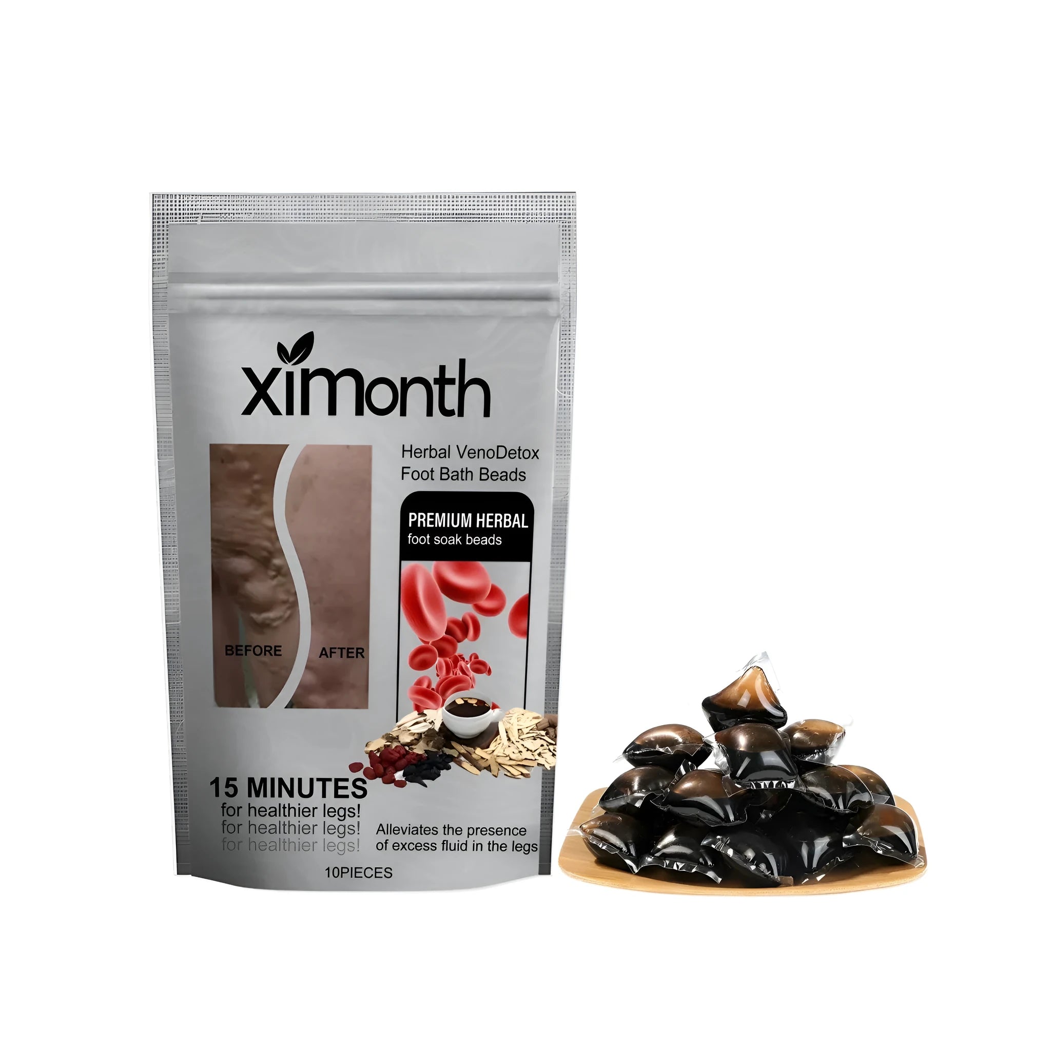 Pack of 10 herbal leg soaking foot gel beads with mugwort and bee venom extracts