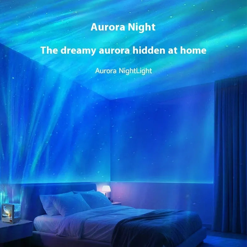Aurora Treasure Box Atmosphere Projection Lamp showing Star Sea Whale light projection effect