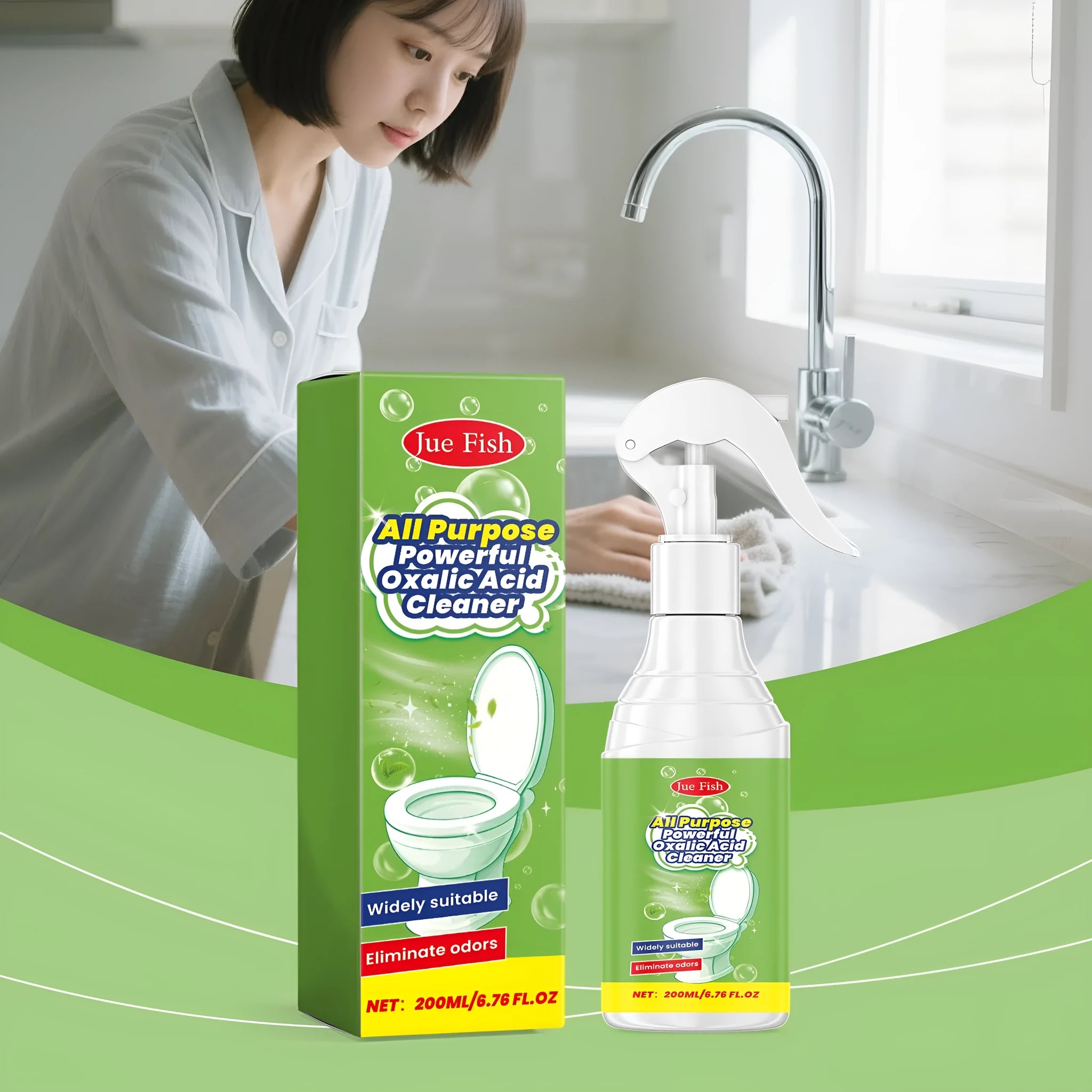 200ml multi-function household cleaning spray bottle with grease-cutting formula