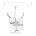 Multifunctional adjustable desk lamp with a built-in bookshelf shelf and three-speed colour temperature control.