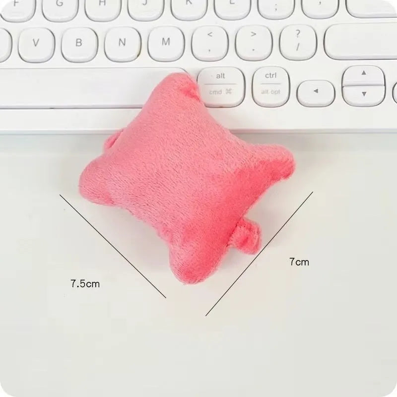 Polyester plush wrist protector mouse pad in blue, green, or pink colour options