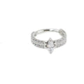 Titanium steel heart-shaped zircon earrings with diamond treatment in gold or silver finish