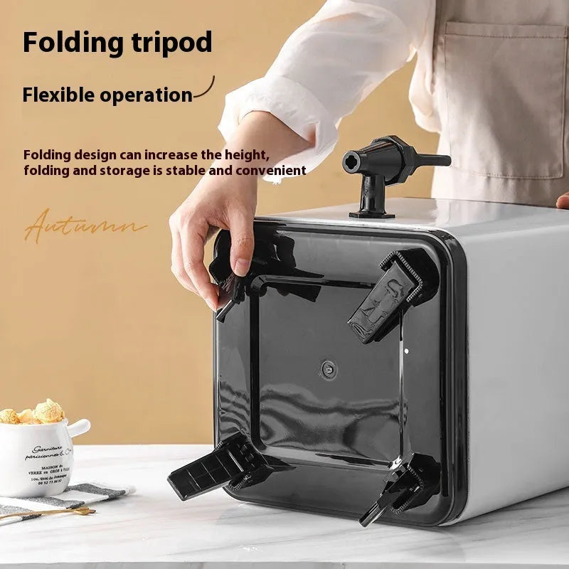 Silver stainless steel square lock cold insulation milk tea bucket with 8 litre capacity