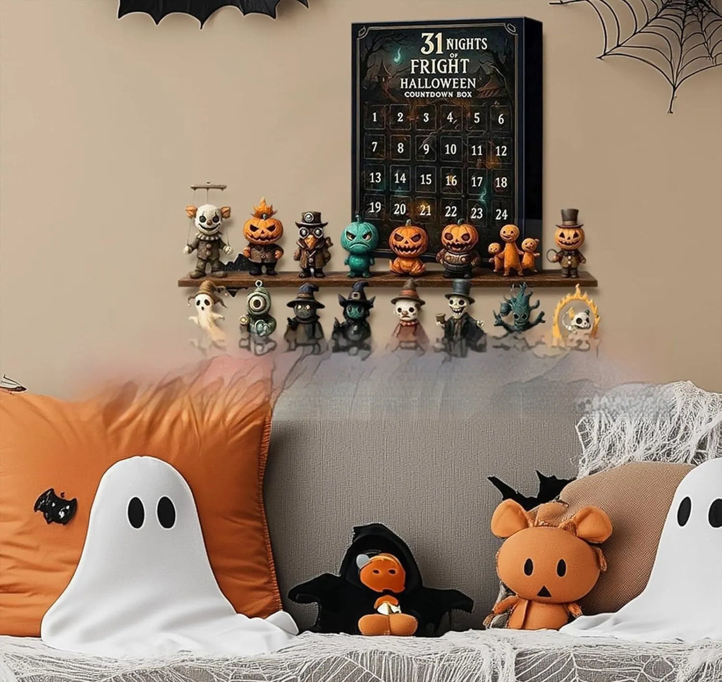 Halloween countdown blind box with resin doll advent calendar collectible for horror-themed celebrations